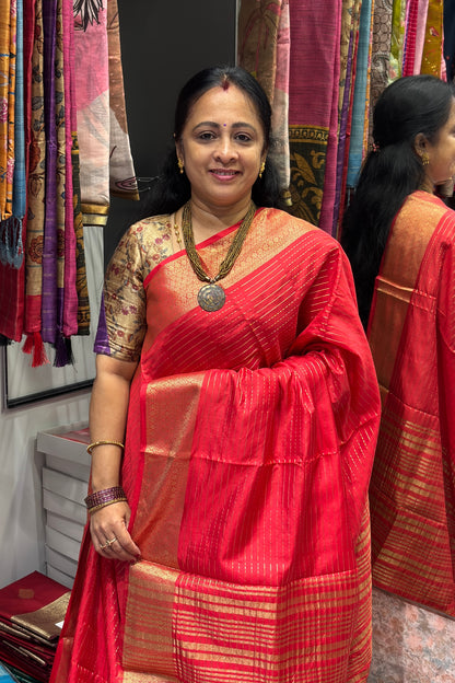 Fancy Soft Silk Sarees | Red | MBLE74