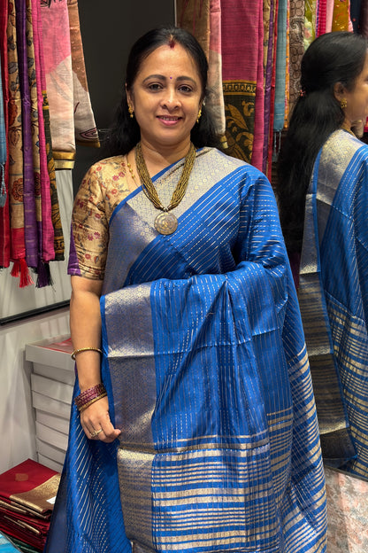 Fancy Soft Silk Sarees | Royal Blue | MBLE77
