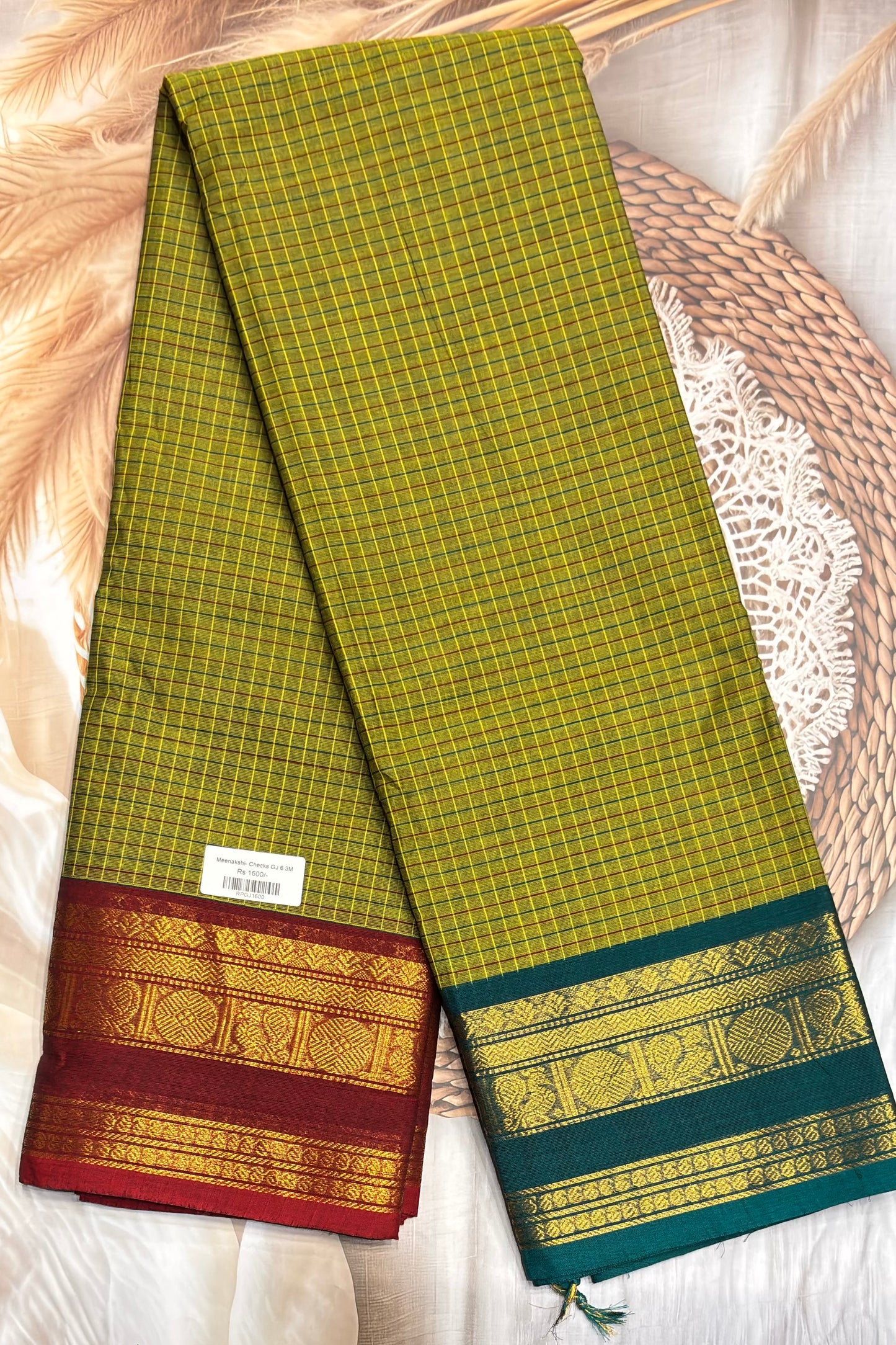 Meenakshi -Kanchi Cotton | Korvai Checks GJ | MCK23