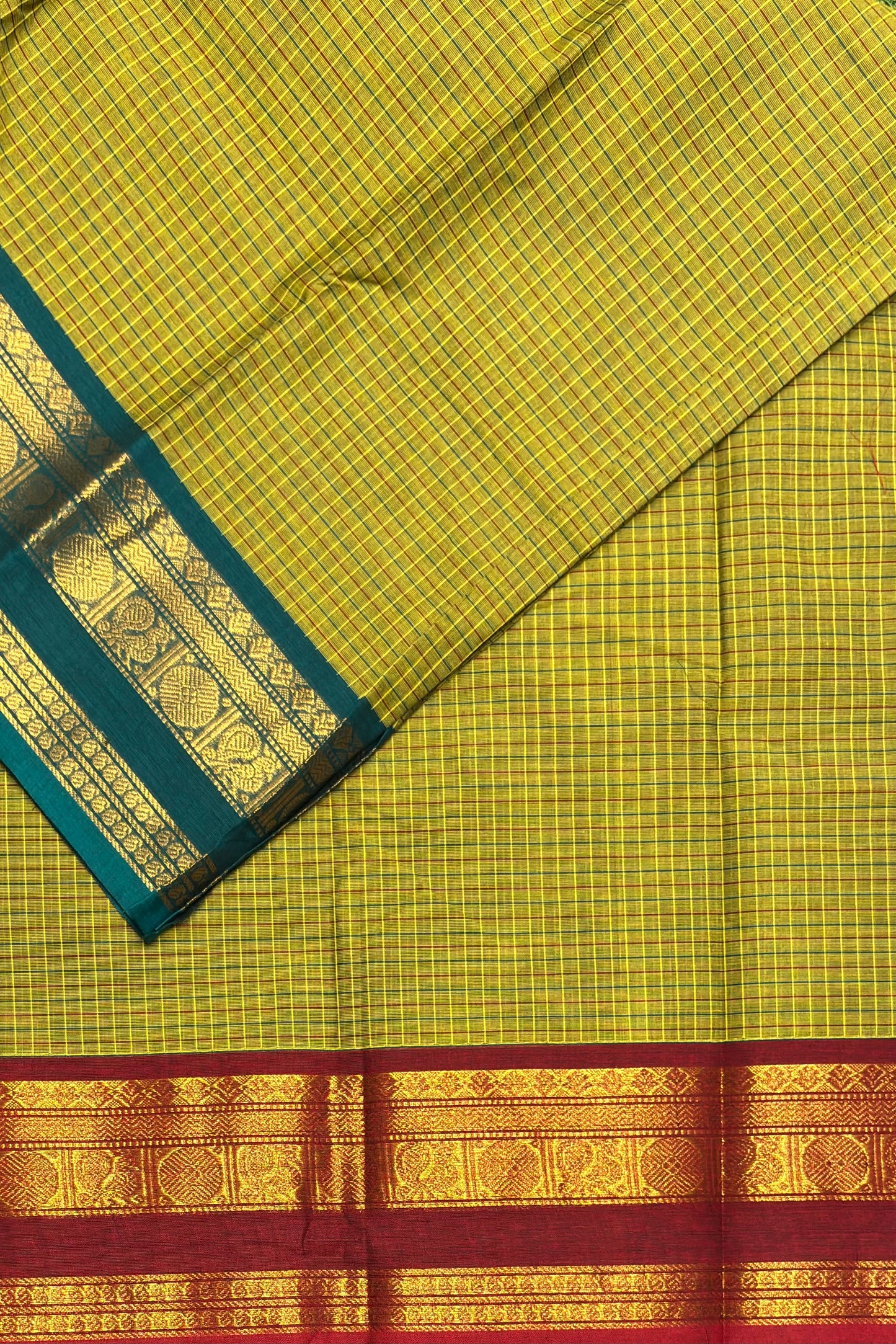 Meenakshi -Kanchi Cotton | Korvai Checks GJ | MCK23