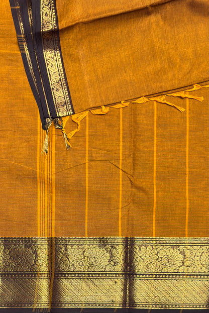 Meenakshi - Kanchi  Cotton |Mustard with Coffee| MCK24
