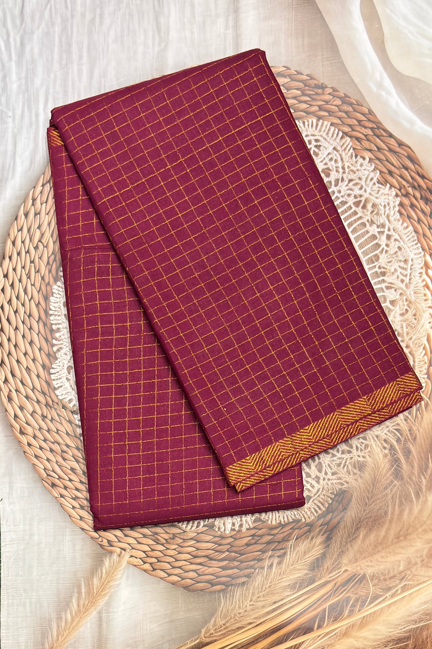Sungudi Cotton Zari Checks | Borderless Collection | SC33