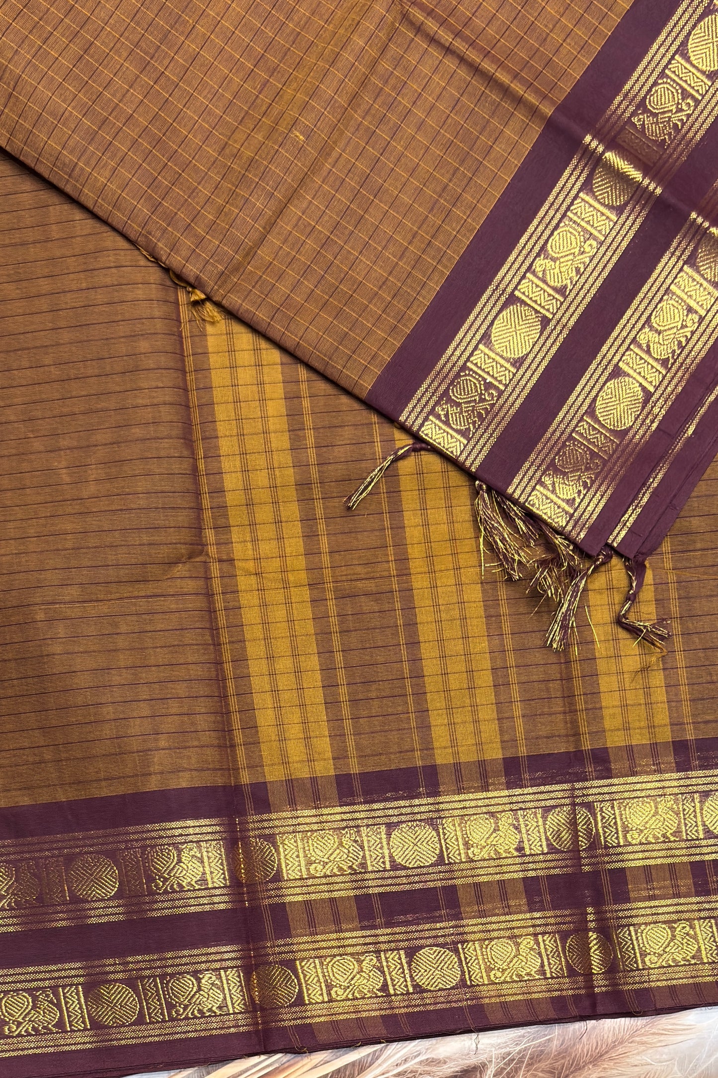 Meenakshi -Premium Kanchi Cotton Saree– Choclate | MCK79
