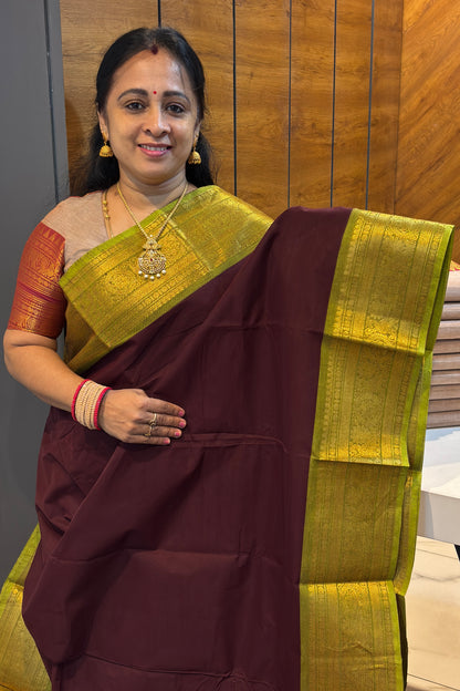 Meenakshi -Premium Kanchi Cotton Saree– Deep Maroon VTV Inspired | MCK81