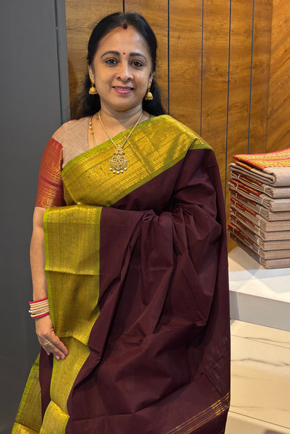 Meenakshi -Premium Kanchi Cotton Saree– Deep Maroon VTV Inspired | MCK81