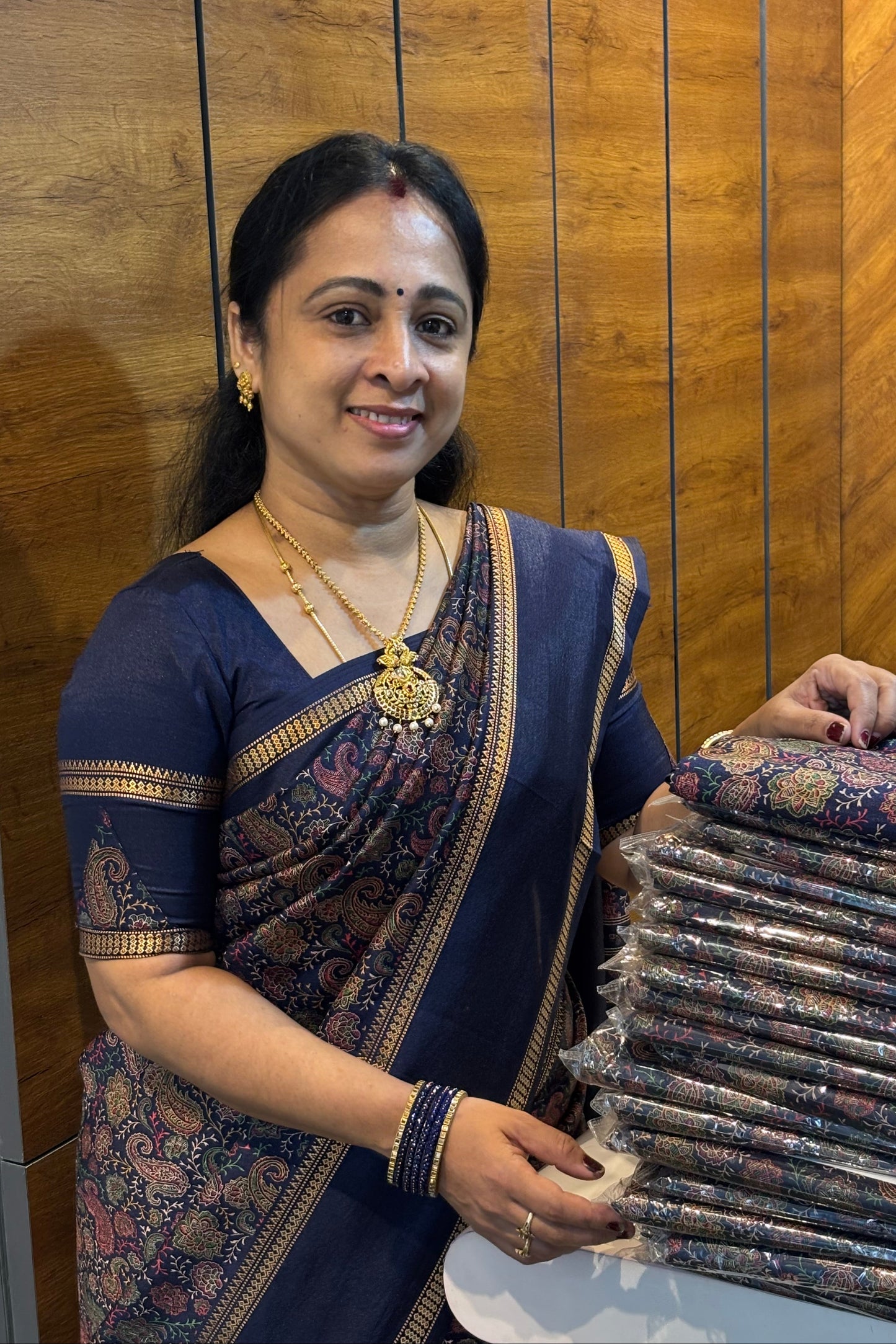 Retta Pet Printed Silk | Navy Blue | RPS04