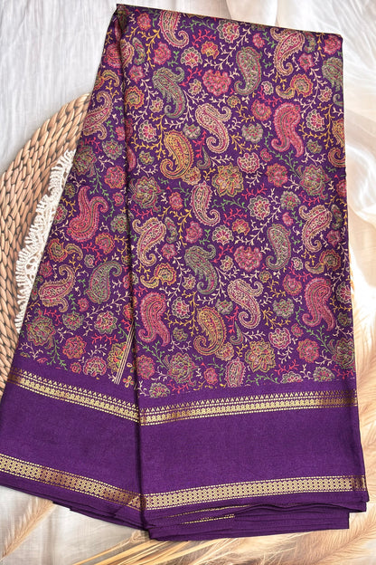 Retta Pet Printed Silk | Brinjal Violet | RPS05