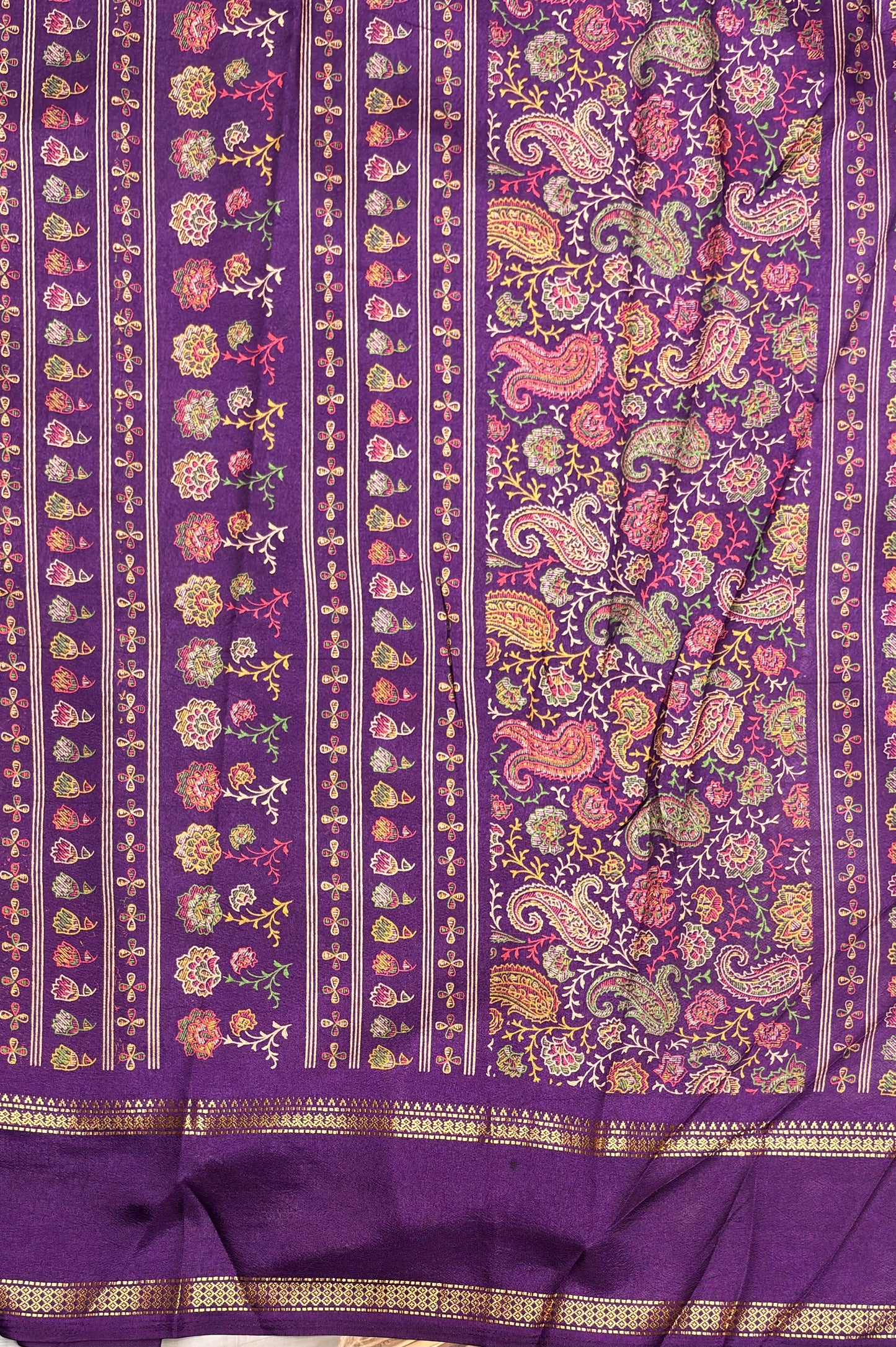 Retta Pet Printed Silk | Brinjal Violet | RPS05