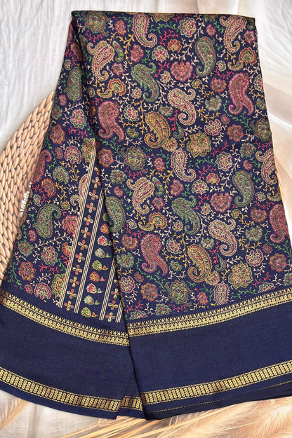 Retta Pet Printed Silk | Navy Blue | RPS04