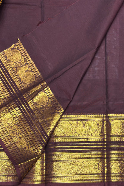 Meenakshi -Premium Kanchi Cotton Saree - Coffee Brown| MCK109