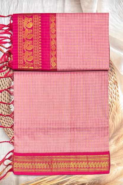 Kalyani Cotton Checks | KCCH03 | Pink with Rose