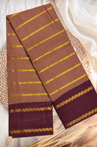 Premium Velthari Sungudi Cotton Saree  | Mauve Pink / Bridal Wine | SC15