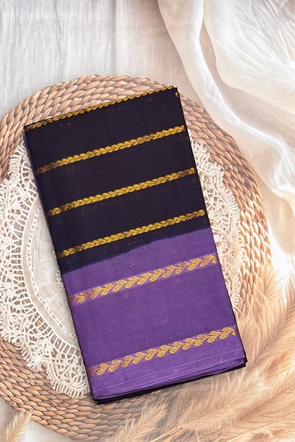Premium Velthari Sungudi Cotton Saree  | Blue Berry Combo| SC16