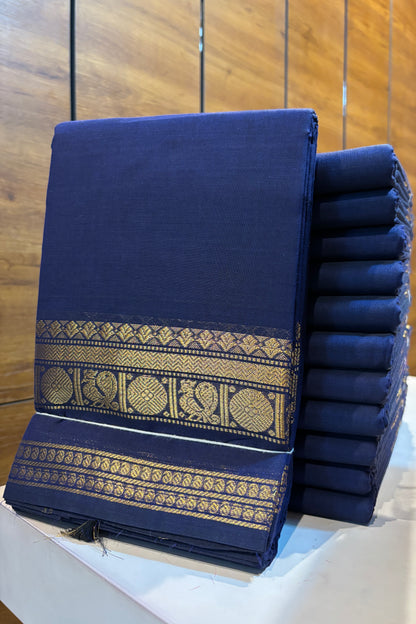 Meenakshi -Premium Kanchi Cotton Saree– Royal Blue | MCK106