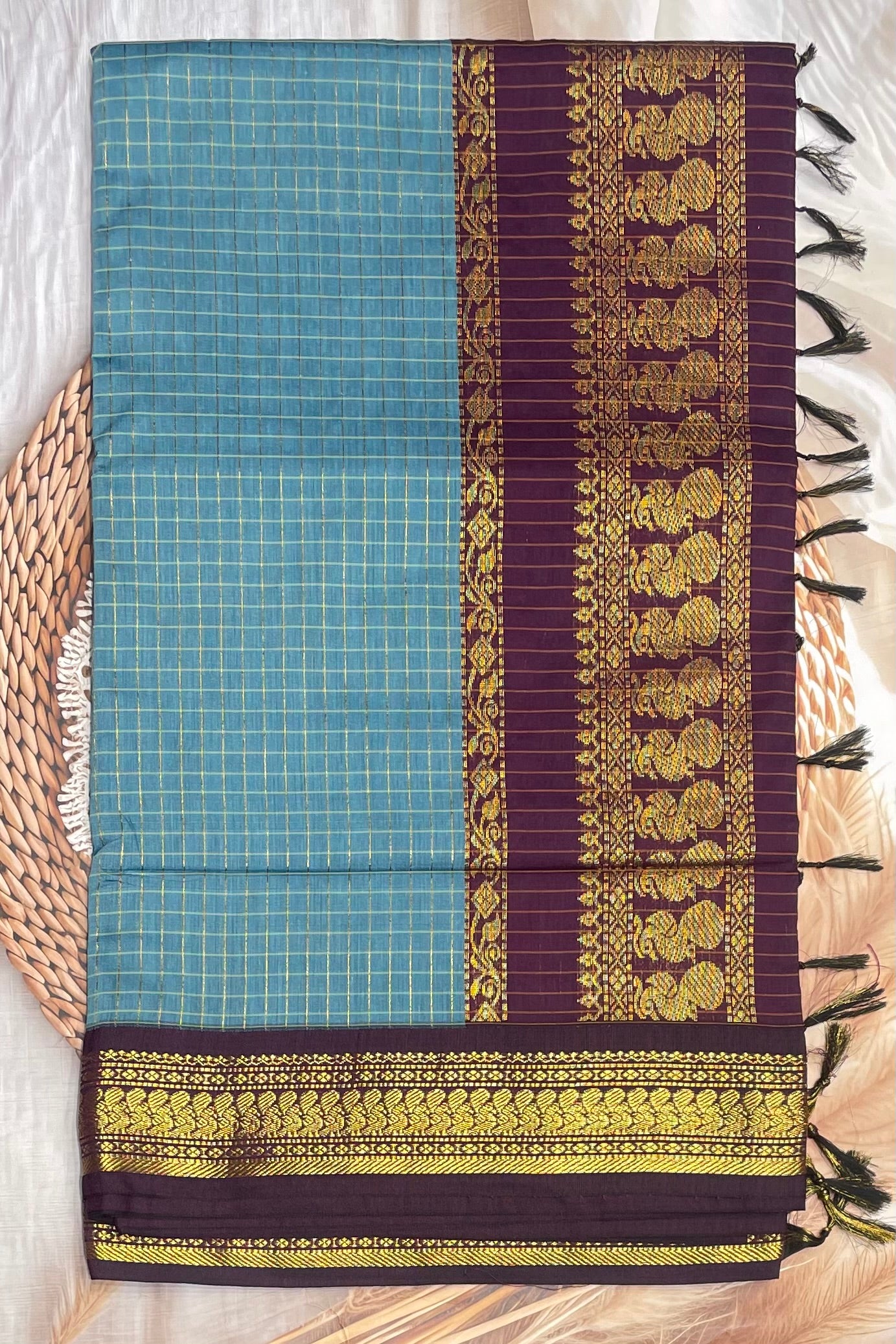 Kalyani Cotton Checks |Anandha Blue with Purple |KCCH20