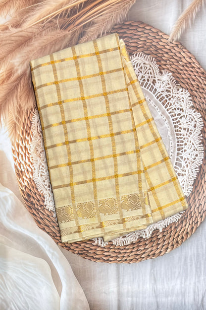 Madurai  Sungudi Cotton Sarees | Cream | SC02