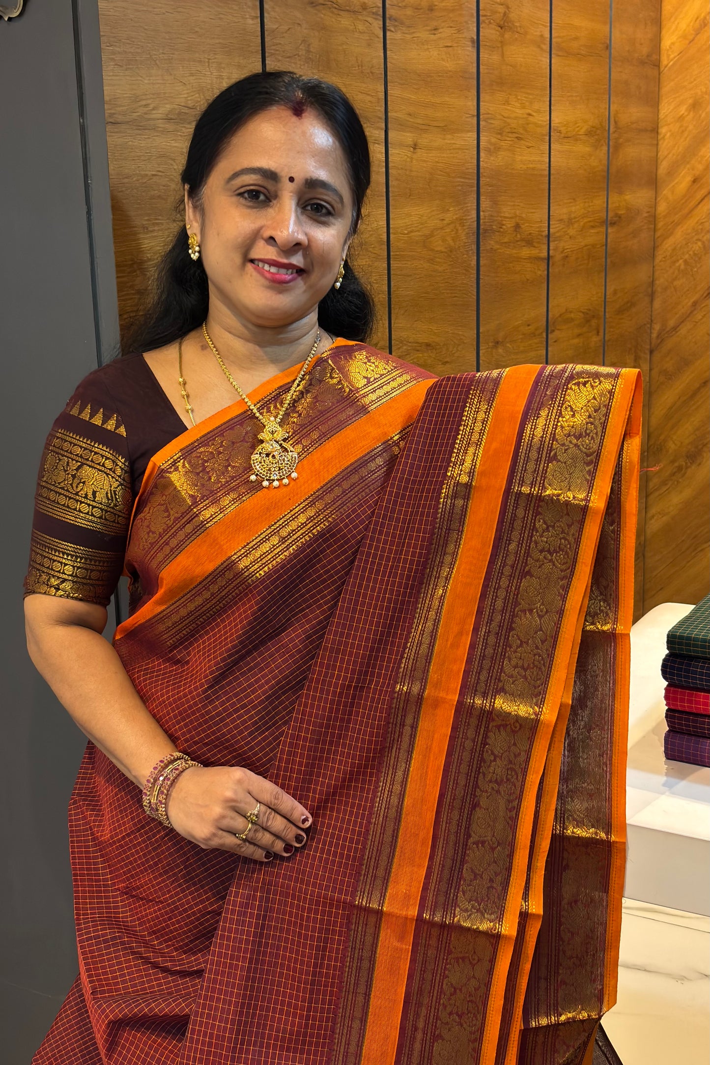 Meenakshi -Kanchi Cotton | Korvai Checks| MCK41