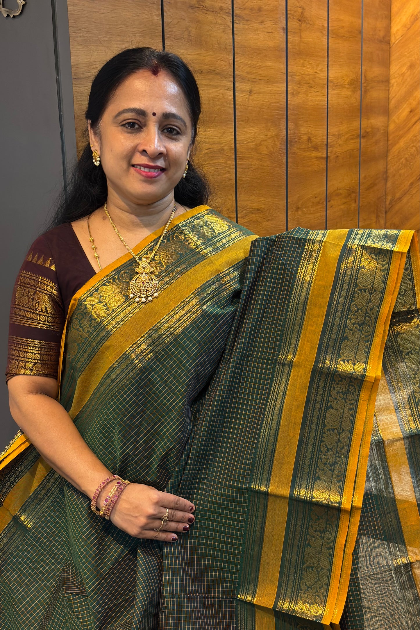 Meenakshi -Kanchi Cotton | Korvai Checks| MCK41