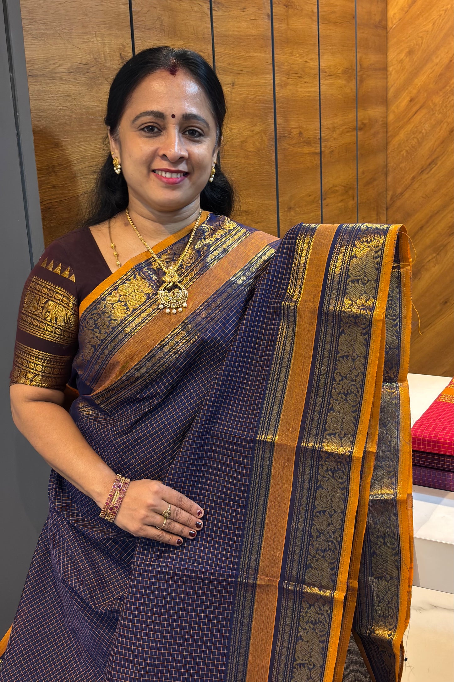 Meenakshi -Kanchi Cotton | Korvai Checks| MCK41