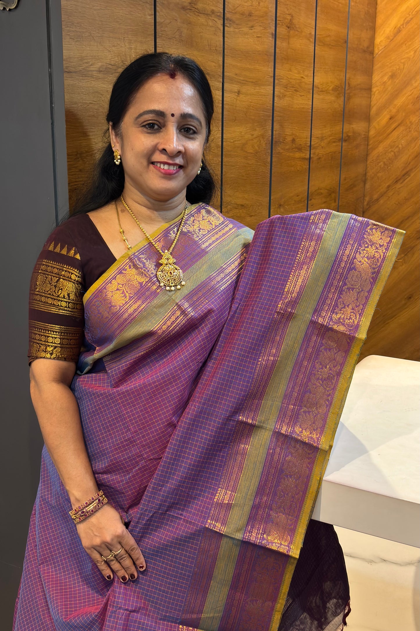 Meenakshi -Kanchi Cotton | Korvai Checks| MCK41