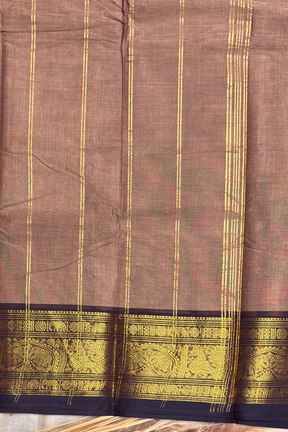 Meenakshi -Premium Kanchi Cotton Saree - Dark Gold | MCK120