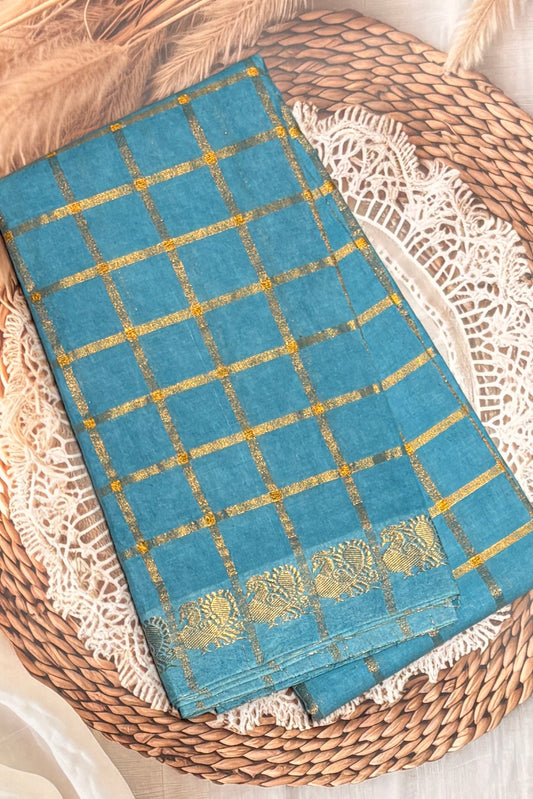Madurai  Sungudi Cotton Sarees | Sky Nlue | SC10