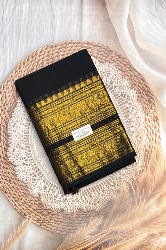 Meenakshi -Kanchi Cotton | Black| MCK38