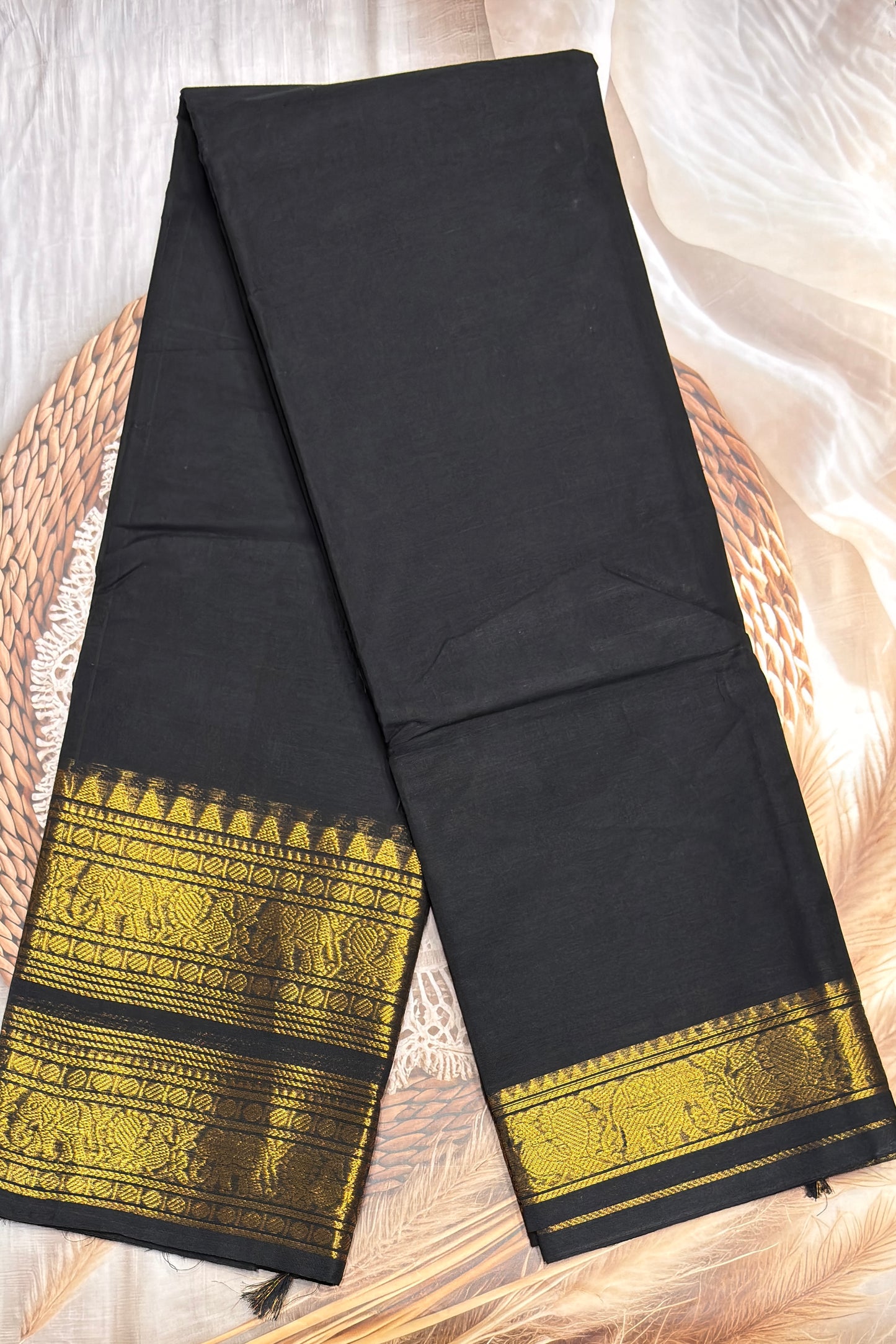 Meenakshi -Kanchi Cotton | Black| MCK38