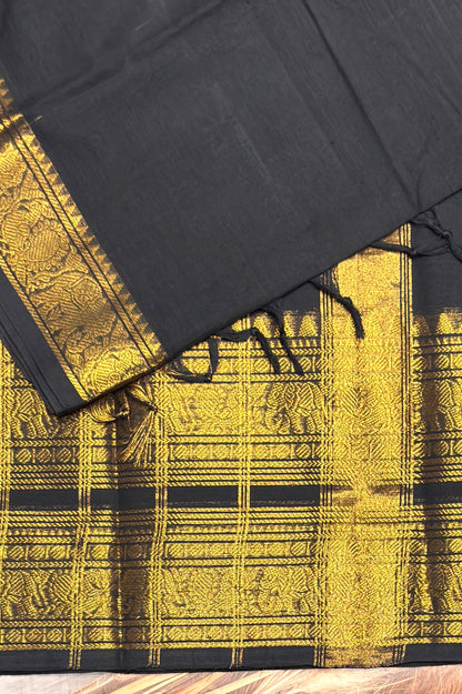 Meenakshi -Kanchi Cotton | Black| MCK38