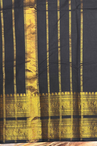 Meenakshi -Kanchi Cotton | Black| MCK38