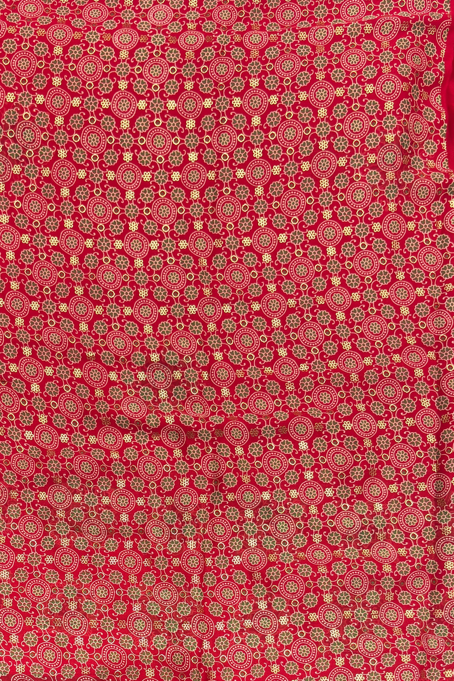 Premium Georgette Saree | Ajrak Foil | Red | MBPG12