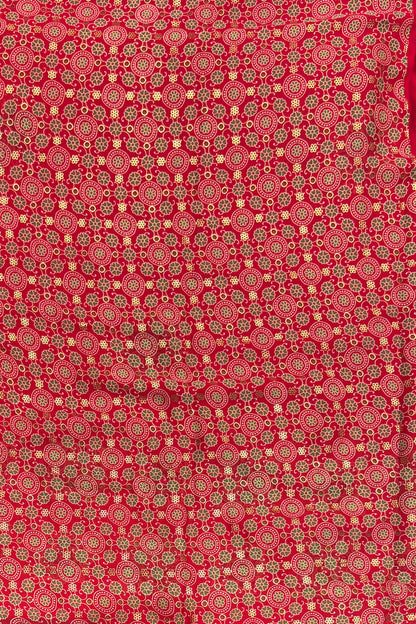 Premium Georgette Saree | Ajrak Foil | Red | MBPG12