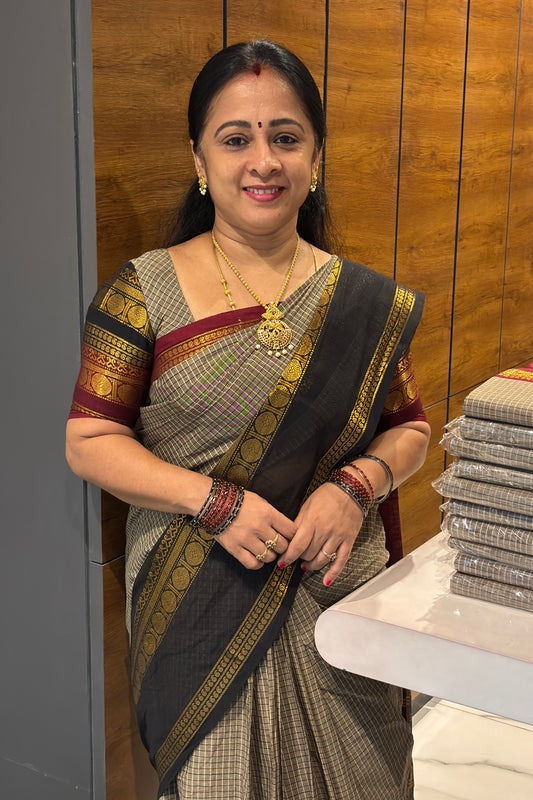 Meenakshi -Kanchi Cotton | Korvai Checks GJ | MCK05