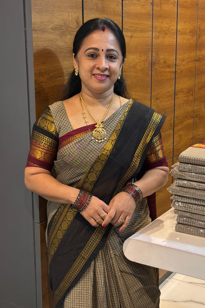 Meenakshi -Kanchi Cotton | Korvai Checks GJ | MCK05