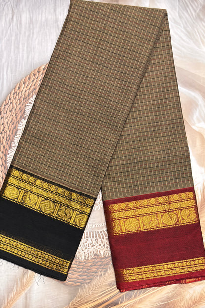 Meenakshi -Kanchi Cotton | Korvai Checks GJ | MCK60