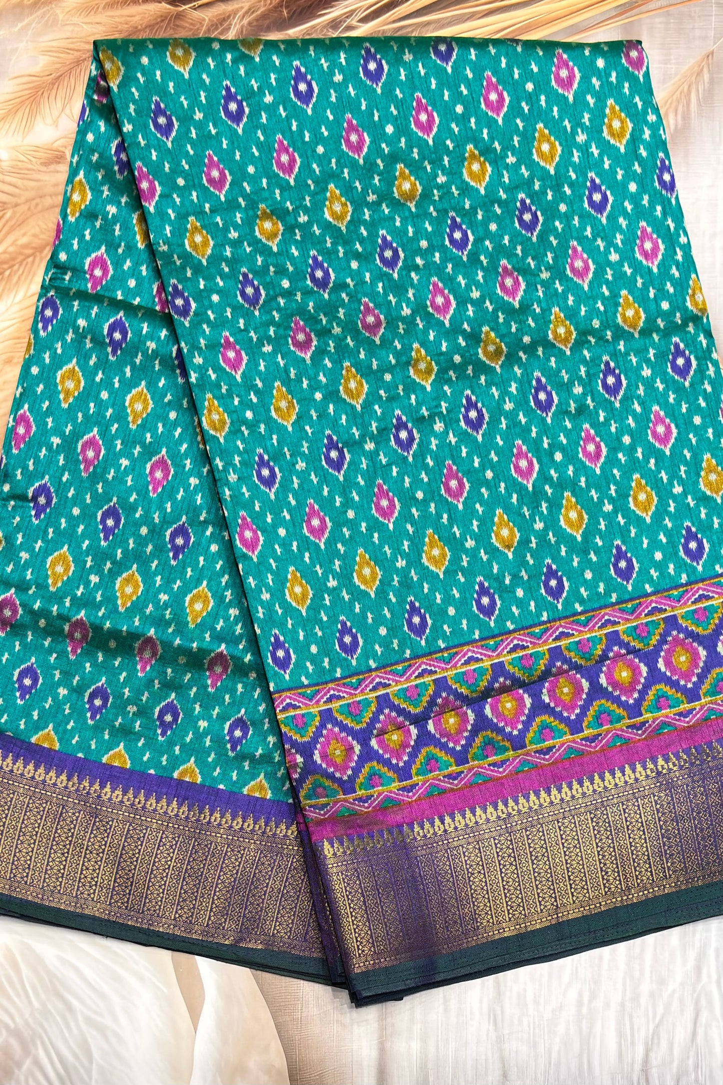 Semi Patola SIlk |Rama Green| MSP05