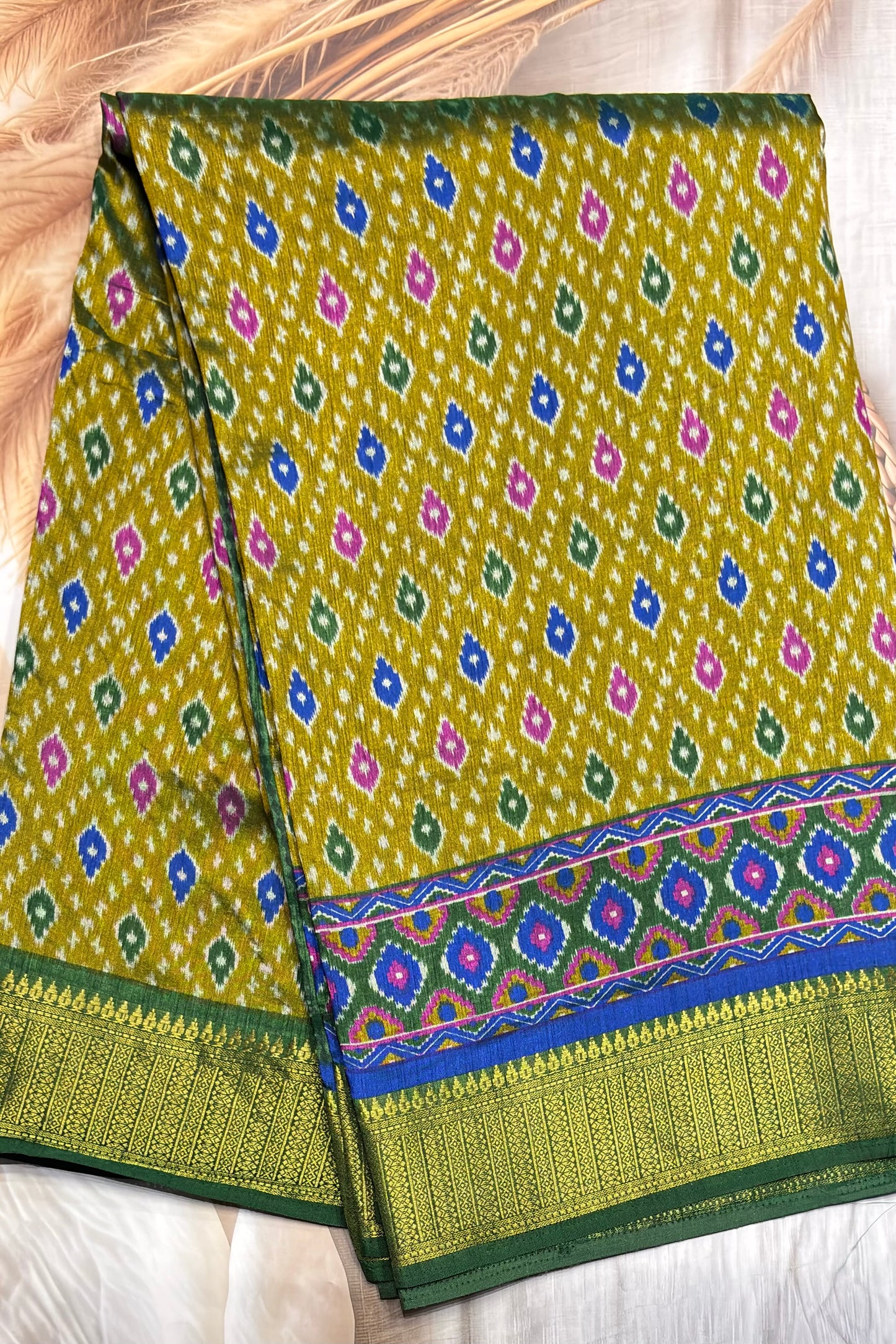 Semi Patola SIlk | Mehendi | MSP03