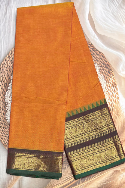 Meenakshi -Kanchi Cotton | Mustard With Black| MCK13