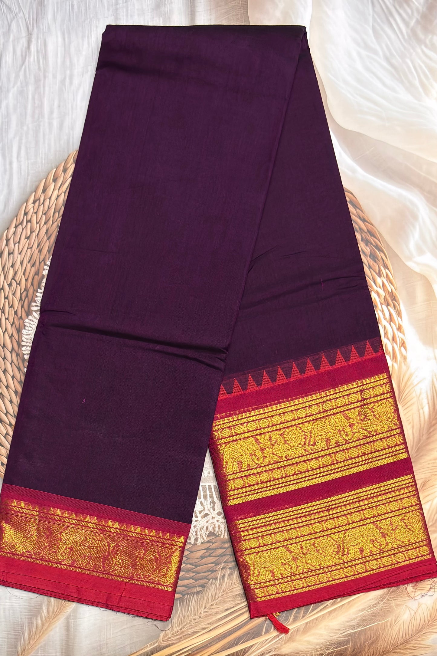 Meenakshi -Kanchi Cotton | Mustard With Black| MCK13