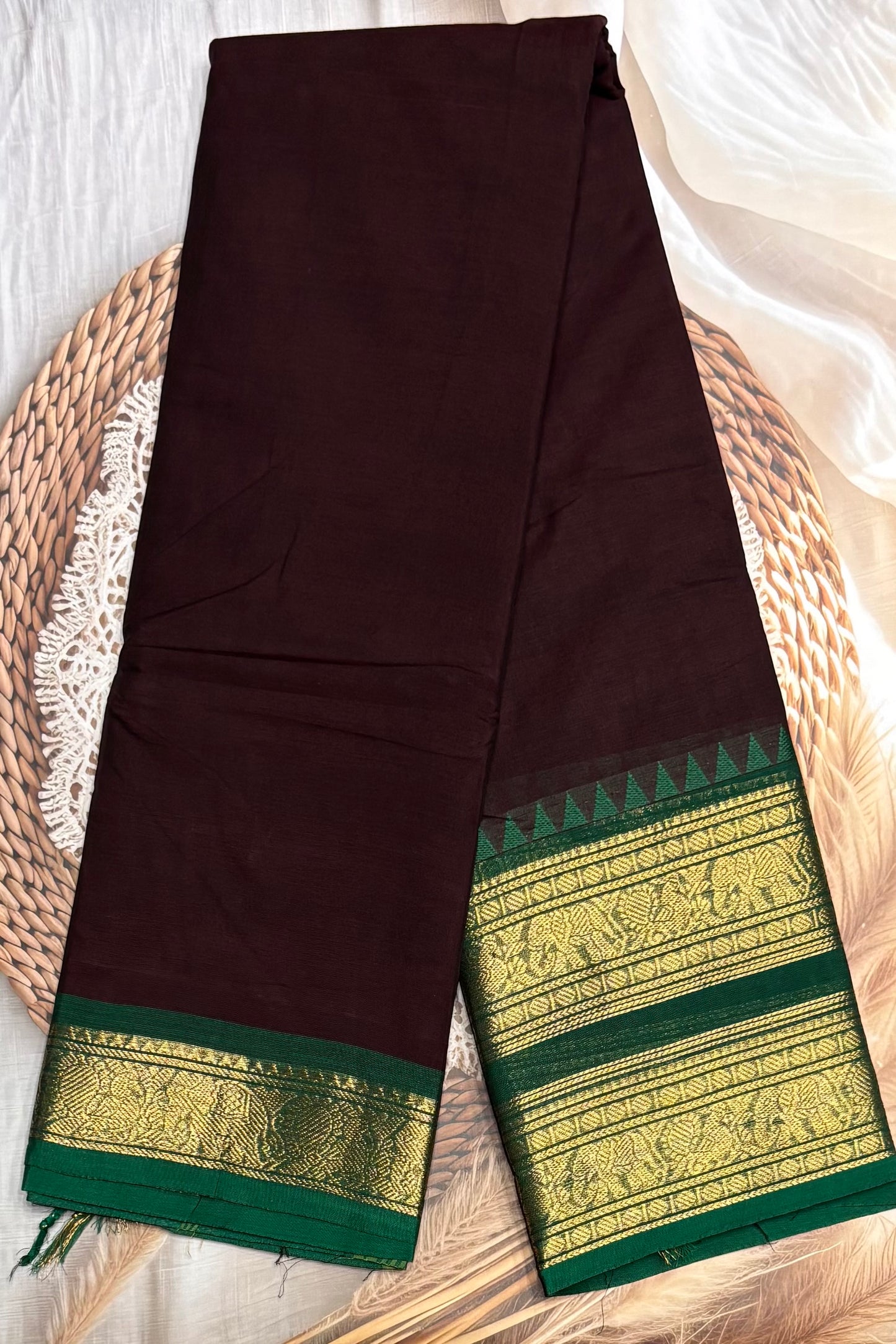 Meenakshi -Kanchi Cotton | Mustard With Black| MCK13