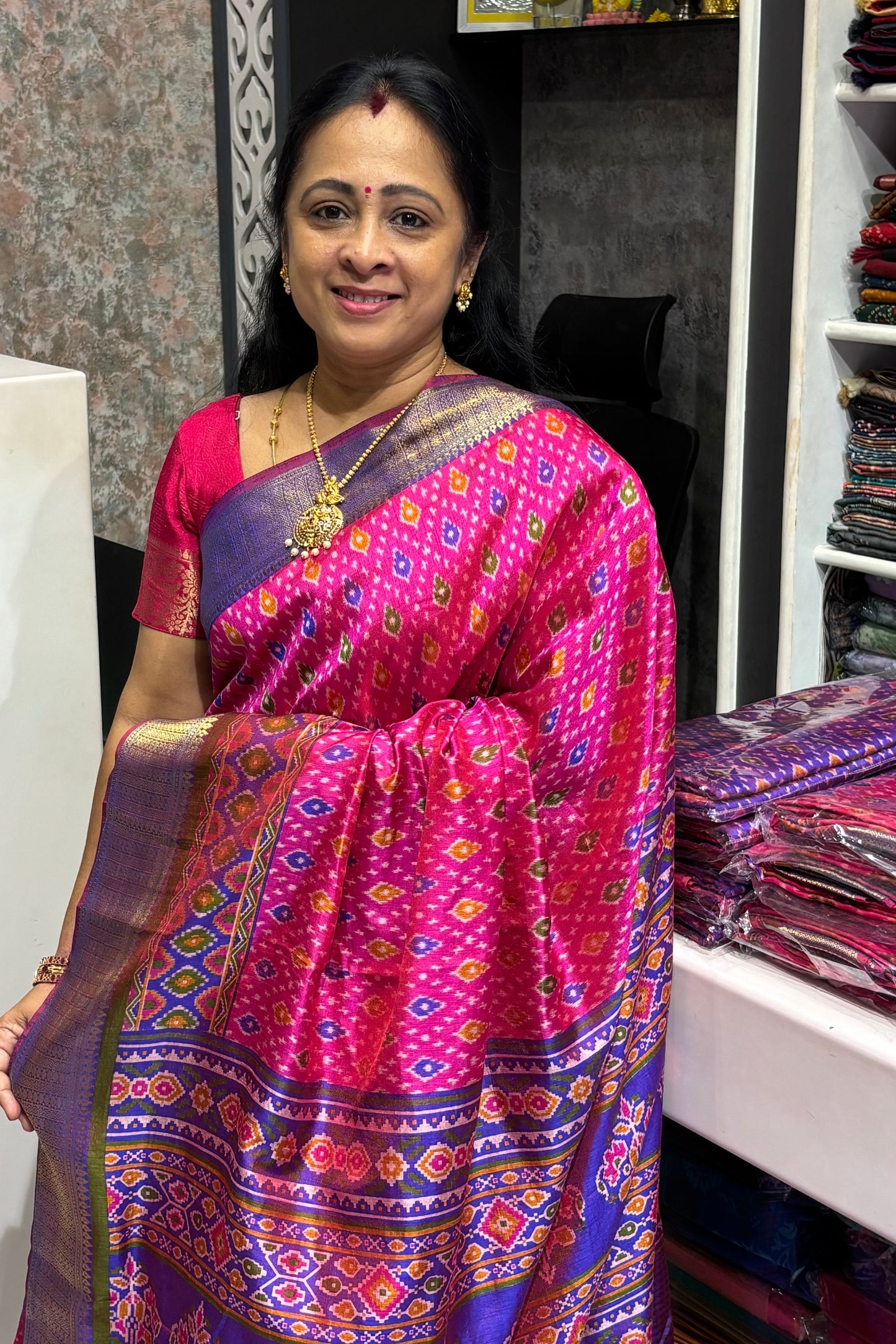 Semi Patola SIlk | Rose | MSP01