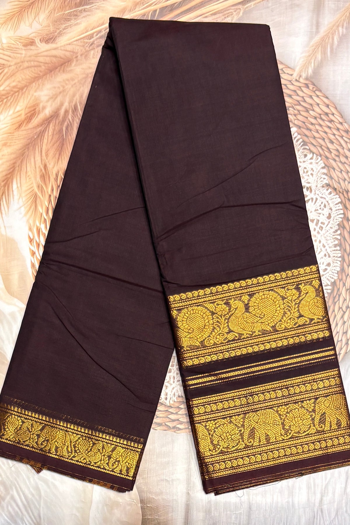 Meenakshi - Kanchi  Cotton | Coffee Brown (New Design)| MCK126
