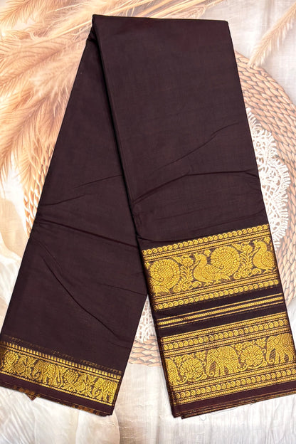 Meenakshi - Kanchi  Cotton | Coffee Brown (New Design)| MCK126