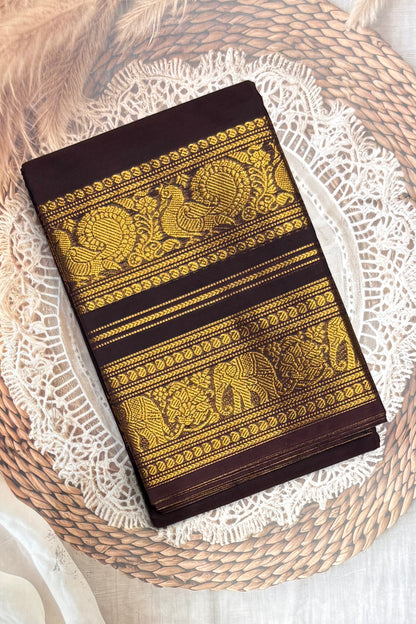 Meenakshi - Kanchi  Cotton | Coffee Brown (New Design)| MCK126