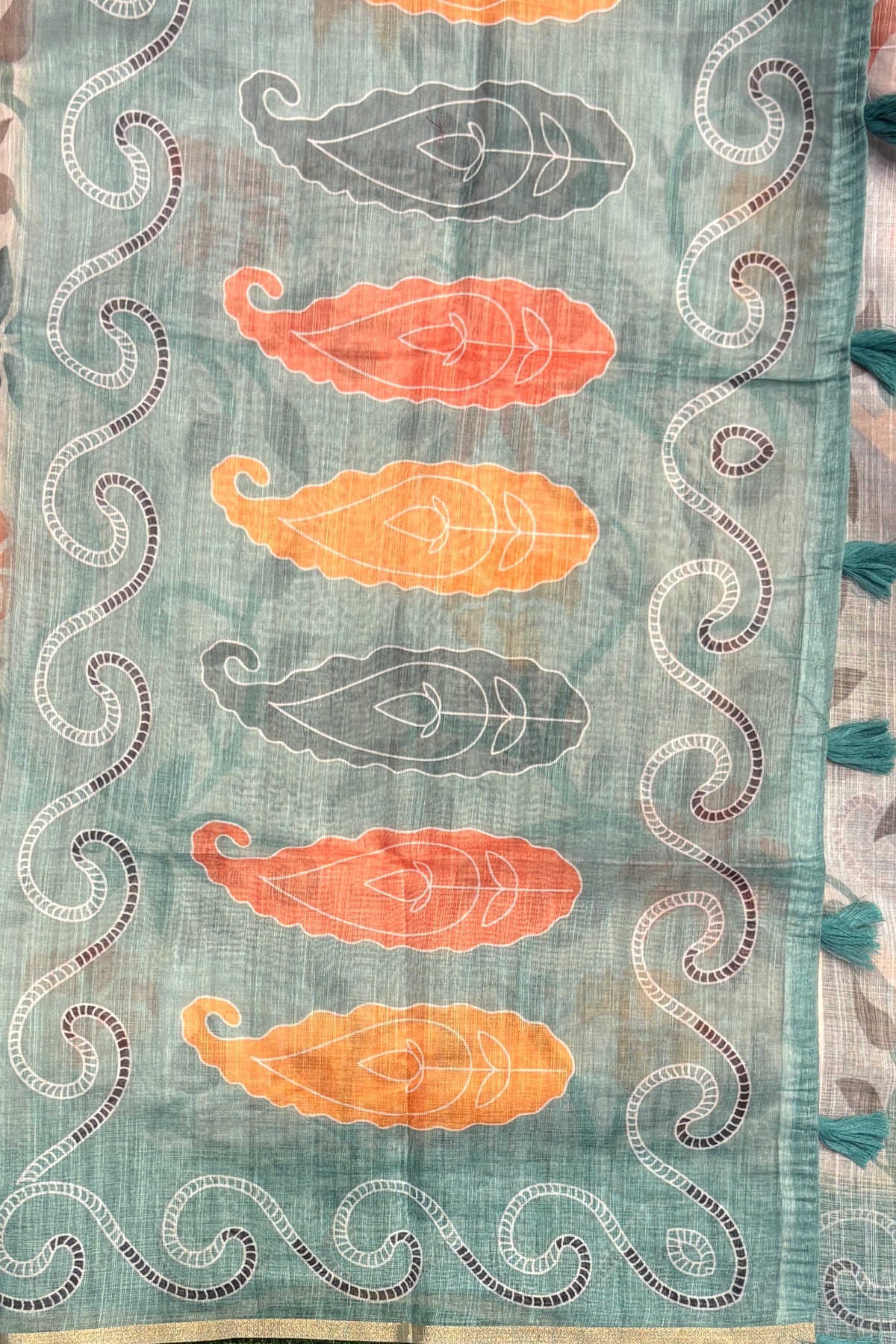 Premium Linen Cotton Saree - Pallu