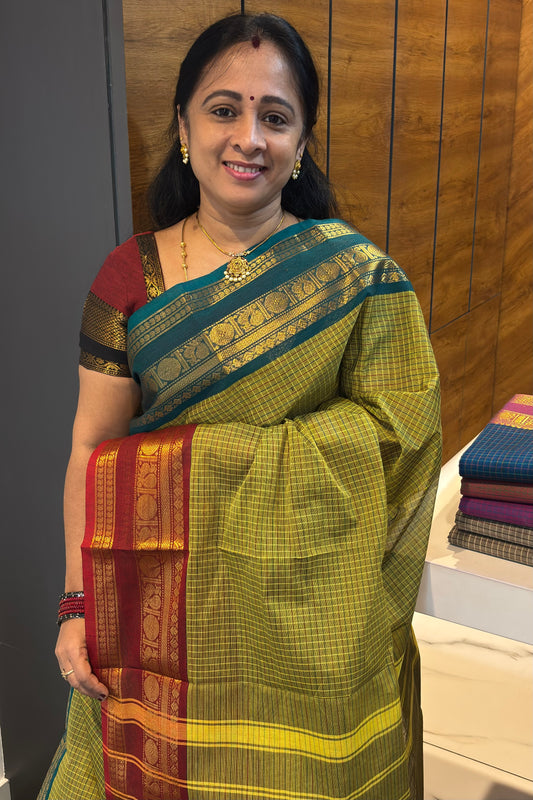 Meenakshi -Chettinad Muthukattam | Korvai Ganga Jamuna Retta Pet Border  | MCK14