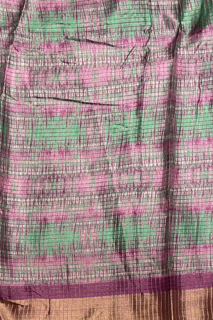 Kota Tussar Silk |Rama Green Purple |MBKT09
