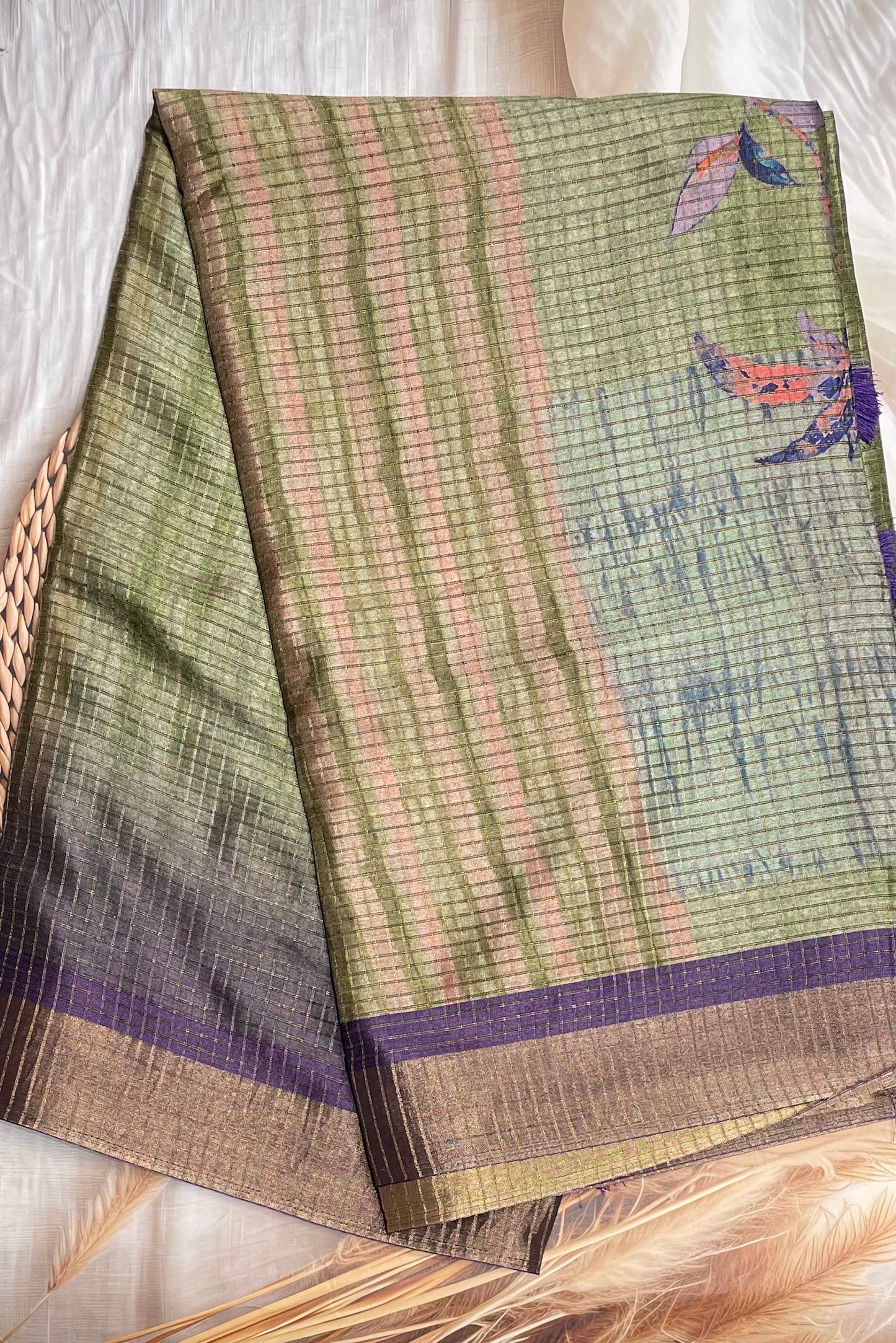 Kota Tussar Silk |Pista Green |MBKT07