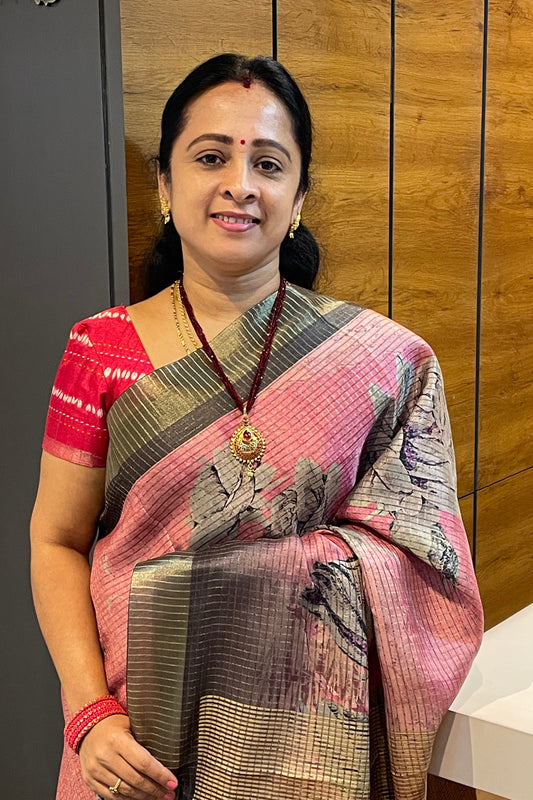 Kota Tussar Silk |Lotus Pink |MBKT01