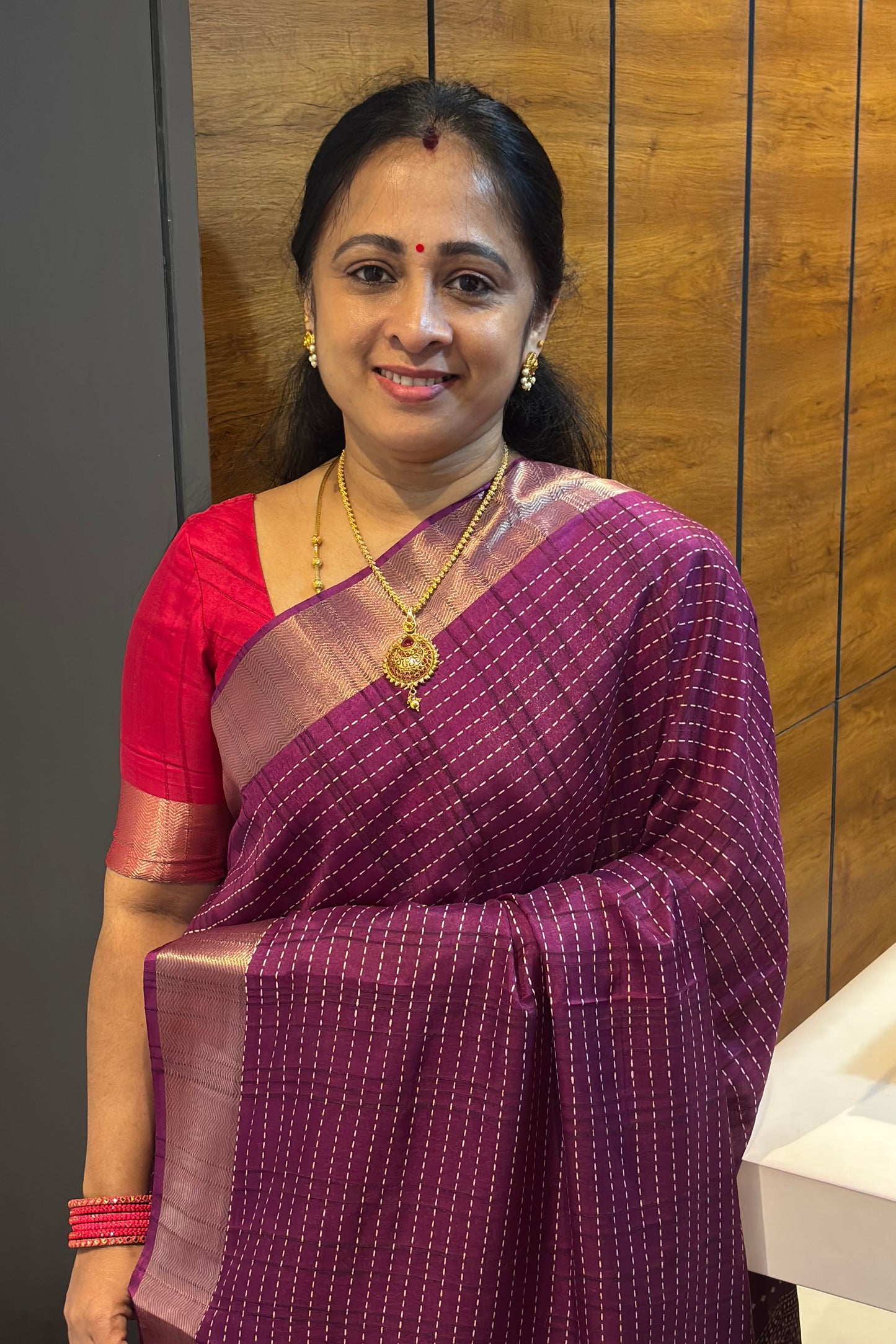 Premium Kotha Silk | Wine | KW03